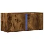 Mueble de TV de pared con luces LED roble ahumado 80x31x35 cm de , Muebles TV - Ref: Foro24-852261, Precio: 58,08 €, Descuent...