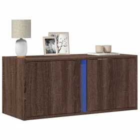 Mueble de TV de pared con luces LED roble marrón 80x31x35 cm de , Muebles TV - Ref: Foro24-852263, Precio: 50,44 €, Descuento: %