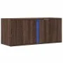 Wall-mounted TV stand with LED lights in brown oak, 80x31x35 cm. by , TV Furniture - Ref: Foro24-852263, Price: 50,44 €, Disc...