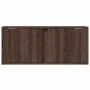 Wall-mounted TV stand with LED lights in brown oak, 80x31x35 cm. by , TV Furniture - Ref: Foro24-852263, Price: 50,44 €, Disc...