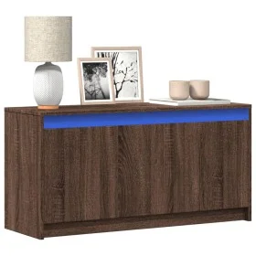 LED TV stand in brown oak engineered wood, 100x34x50 cm by , TV Furniture - Ref: Foro24-852214, Price: 76,97 €, Discount: %