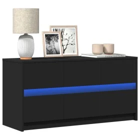 Mueble de TV con LED madera de ingeniería negro 100x34x50 cm de , Muebles TV - Ref: Foro24-852216, Precio: 101,91 €, Descuent...