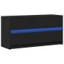 TV stand with LED lights, engineered wood, black, 100x34x50 cm by , TV Furniture - Ref: Foro24-852216, Price: 101,91 €, Disco...