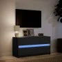 TV stand with LED lights, engineered wood, black, 100x34x50 cm by , TV Furniture - Ref: Foro24-852216, Price: 101,91 €, Disco...