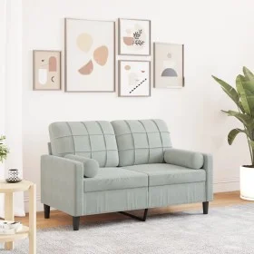 2-seater sofa with light gray velvet cushions, 120 cm by , Sofas - Ref: Foro24-3278209, Price: 211,86 €, Discount: %