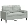 Sofá de 2 plazas con cojines terciopelo gris claro 120 cm de , Sofás - Ref: Foro24-3278209, Precio: 212,06 €, Descuento: %
