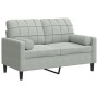 Sofá de 2 plazas con cojines terciopelo gris claro 120 cm de , Sofás - Ref: Foro24-3278209, Precio: 197,87 €, Descuento: %