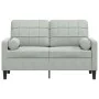Sofá de 2 plazas con cojines terciopelo gris claro 120 cm de , Sofás - Ref: Foro24-3278209, Precio: 212,06 €, Descuento: %
