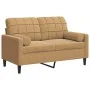 Sofá de 2 plazas con cojines terciopelo marrón 120 cm de , Sofás - Ref: Foro24-3278216, Precio: 249,26 €, Descuento: %