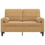 Sofá de 2 plazas con cojines terciopelo marrón 120 cm de , Sofás - Ref: Foro24-3278216, Precio: 249,26 €, Descuento: %