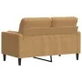 Sofá de 2 plazas con cojines terciopelo marrón 120 cm de , Sofás - Ref: Foro24-3278216, Precio: 249,26 €, Descuento: %