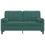 Zweiplätziges Sofa mit dunkelgrünen Samtkissen, 140 cm. von , Sofas - Ref: Foro24-3278221, Preis: 254,86 €, Rabatt: %