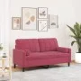 2-seater sofa with red velvet cushions 140 cm by , Sofas - Ref: Foro24-3278223, Price: 211,65 €, Discount: %
