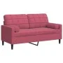2-seater sofa with red velvet cushions 140 cm by , Sofas - Ref: Foro24-3278223, Price: 211,65 €, Discount: %