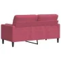 2-seater sofa with red velvet cushions 140 cm by , Sofas - Ref: Foro24-3278223, Price: 211,65 €, Discount: %