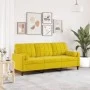 3-seater sofa with yellow velvet cushions, 180 cm by , Sofas - Ref: Foro24-3278235, Price: 320,78 €, Discount: %