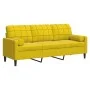 3-seater sofa with yellow velvet cushions, 180 cm by , Sofas - Ref: Foro24-3278235, Price: 320,78 €, Discount: %