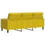 3-seater sofa with yellow velvet cushions, 180 cm by , Sofas - Ref: Foro24-3278235, Price: 320,78 €, Discount: %