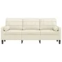 3-seater sofa with cream velvet cushions, 180 cm by , Sofas - Ref: Foro24-3278237, Price: 333,66 €, Discount: %