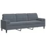 3-seater sofa with dark gray velvet cushions, 210 cm by , Sofas - Ref: Foro24-3278240, Price: 287,07 €, Discount: %