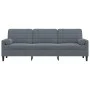 3-seater sofa with dark gray velvet cushions, 210 cm by , Sofas - Ref: Foro24-3278240, Price: 287,07 €, Discount: %
