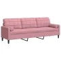 3-seater sofa with pink velvet cushions 210 cm by , Sofas - Ref: Foro24-3278242, Price: 354,11 €, Discount: %