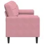 Dreisitzer-Sofa mit rosa Samtkissen, 210 cm. von , Sofas - Ref: Foro24-3278242, Preis: 354,11 €, Rabatt: %