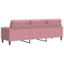3-seater sofa with pink velvet cushions 210 cm by , Sofas - Ref: Foro24-3278242, Price: 359,94 €, Discount: %