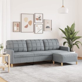 3-seater sofa with light gray fabric ottoman 210 cm by , Sofas - Ref: Foro24-3278249, Price: 331,79 €, Discount: %