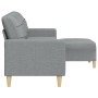 Dreisitzer-Sofa mit Hocker aus hellgrauem Stoff, 210 cm. von , Sofas - Ref: Foro24-3278249, Preis: 331,79 €, Rabatt: %
