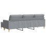 3-seater sofa with light gray fabric ottoman 210 cm by , Sofas - Ref: Foro24-3278249, Price: 331,79 €, Discount: %