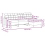 Dreisitzer-Sofa mit Hocker aus hellgrauem Stoff, 210 cm. von , Sofas - Ref: Foro24-3278249, Preis: 331,79 €, Rabatt: %