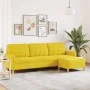Dreisitzer-Sofa mit Hocker aus hellem gelbem Stoff, 210 cm. von , Sofas - Ref: Foro24-3278254, Preis: 349,68 €, Rabatt: %