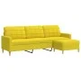 3-seater sofa with light yellow fabric ottoman, 210 cm by , Sofas - Ref: Foro24-3278254, Price: 349,71 €, Discount: %