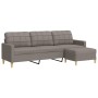 3-seater sofa with taupe grey fabric footstool, 210 cm by , Sofas - Ref: Foro24-3278256, Price: 375,17 €, Discount: %