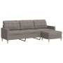 3-seater sofa with taupe grey fabric footstool, 210 cm by , Sofas - Ref: Foro24-3278256, Price: 369,51 €, Discount: %