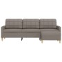3-seater sofa with taupe grey fabric footstool, 210 cm by , Sofas - Ref: Foro24-3278256, Price: 375,17 €, Discount: %