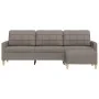 3-seater sofa with taupe grey fabric footstool, 210 cm by , Sofas - Ref: Foro24-3278256, Price: 369,51 €, Discount: %
