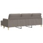3-seater sofa with taupe grey fabric footstool, 210 cm by , Sofas - Ref: Foro24-3278256, Price: 375,17 €, Discount: %