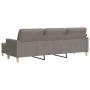 3-seater sofa with taupe grey fabric footstool, 210 cm by , Sofas - Ref: Foro24-3278256, Price: 369,51 €, Discount: %