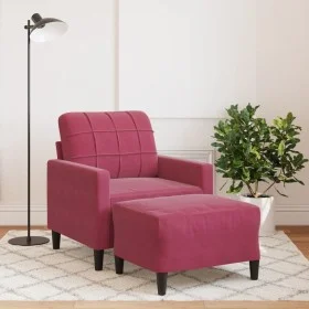 Armchair with red velvet stool 60 cm by , Sofas - Ref: Foro24-3278261, Price: 196,49 €, Discount: %