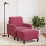 Armchair with red velvet stool 60 cm by , Sofas - Ref: Foro24-3278261, Price: 196,67 €, Discount: %