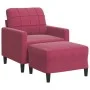 Sillón con taburete terciopelo rojo tinto 60 cm de , Sofás - Ref: Foro24-3278261, Precio: 196,67 €, Descuento: %