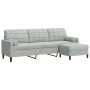 3-seater sofa with light gray velvet ottoman 210 cm by , Sofas - Ref: Foro24-3278277, Price: 324,50 €, Discount: %