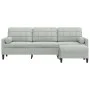 3-seater sofa with light gray velvet ottoman 210 cm by , Sofas - Ref: Foro24-3278277, Price: 324,50 €, Discount: %