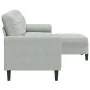 3-seater sofa with light gray velvet ottoman 210 cm by , Sofas - Ref: Foro24-3278277, Price: 324,50 €, Discount: %