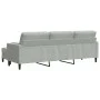Dreisitzer-Sofa mit Hocker aus hellgrauem Samt, 210 cm. von , Sofas - Ref: Foro24-3278277, Preis: 324,50 €, Rabatt: %