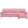 3-seater sofa with pink velvet ottoman 210 cm by , Sofas - Ref: Foro24-3278280, Price: 381,98 €, Discount: %