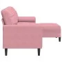 Sofá de 3 plazas con taburete de terciopelo rosa 210 cm de , Sofás - Ref: Foro24-3278280, Precio: 381,96 €, Descuento: %