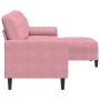 Sofá de 3 plazas con taburete de terciopelo rosa 210 cm de , Sofás - Ref: Foro24-3278280, Precio: 388,80 €